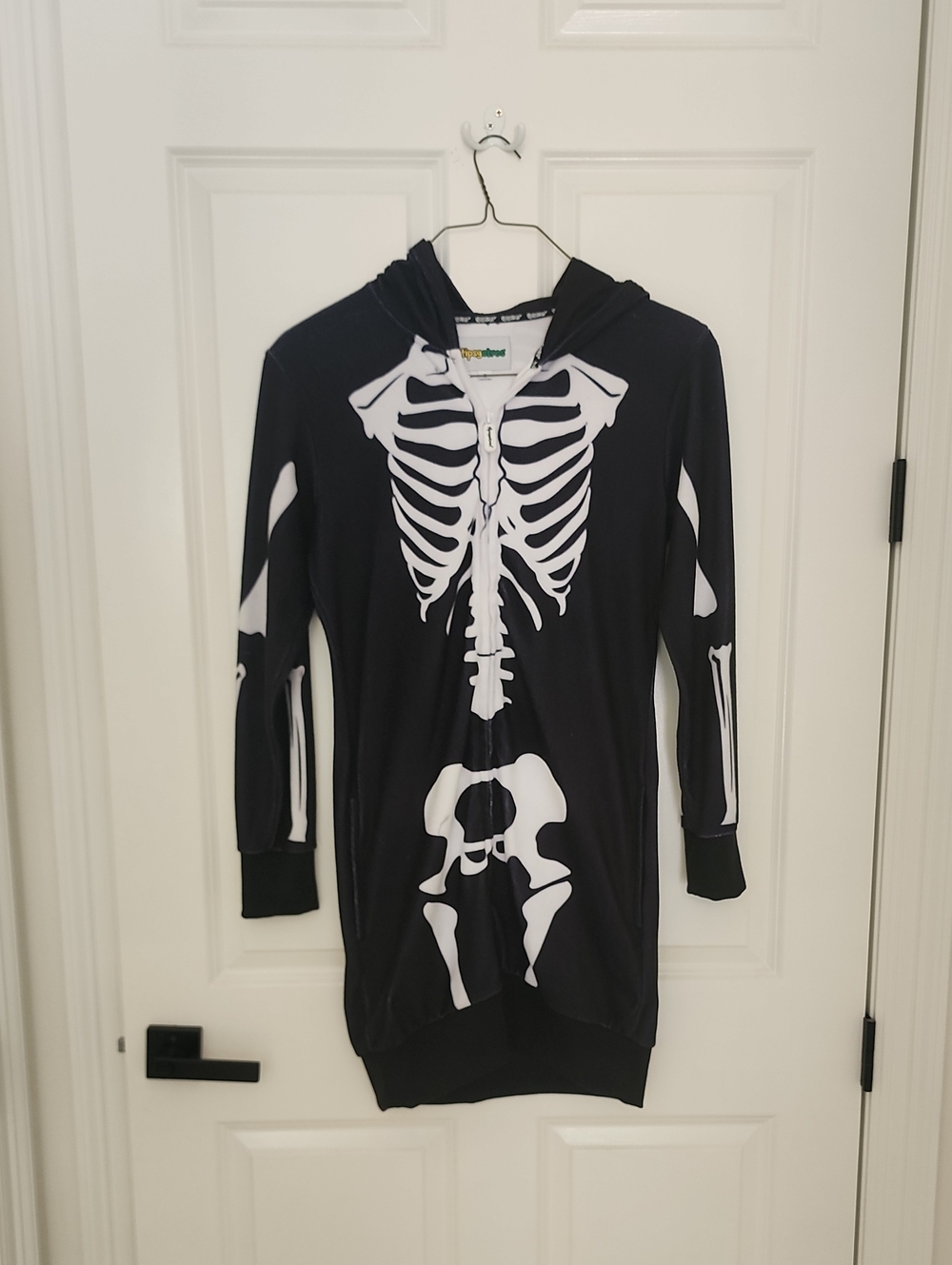 Tipsy Elves Black and White Skeleton Hoodie Dress